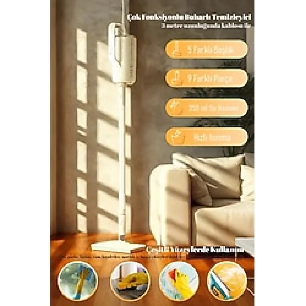 10 In 1 Çok Fonksiyonlu Buharlı Temizleyici ( Türkiye Garantili) - Gri