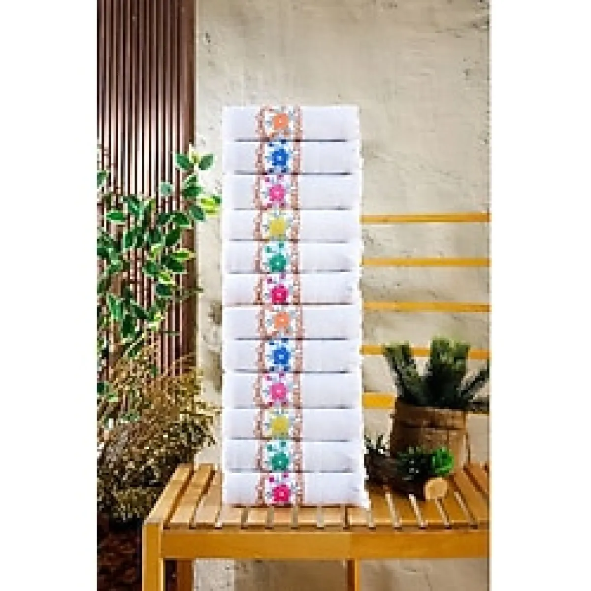 12 Adet Düğün Havlusu, Sünnet Havlusu, Okuluk Havlu, Araba Havlusu, Konvoy Havlusu, Davetiye Havlu Kalpli - 40 x 70 cm - Çok Renkli-KR1