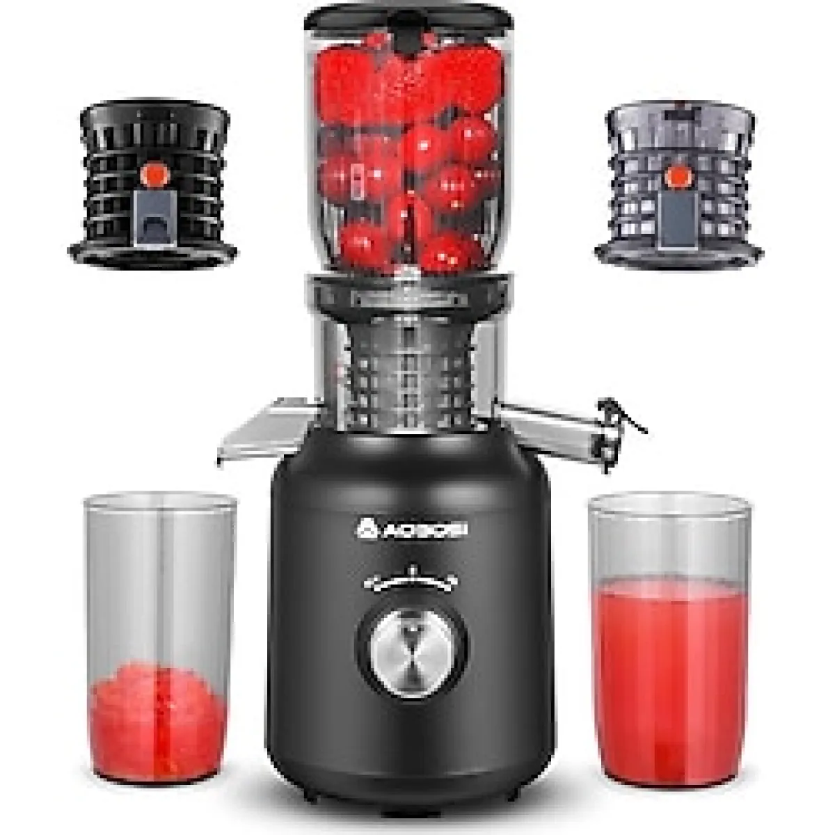 250 W Meyve Sıkacağı, 103 mm Dolum Kanalı, 2 Metal Içermeyen Filtre - Siyah