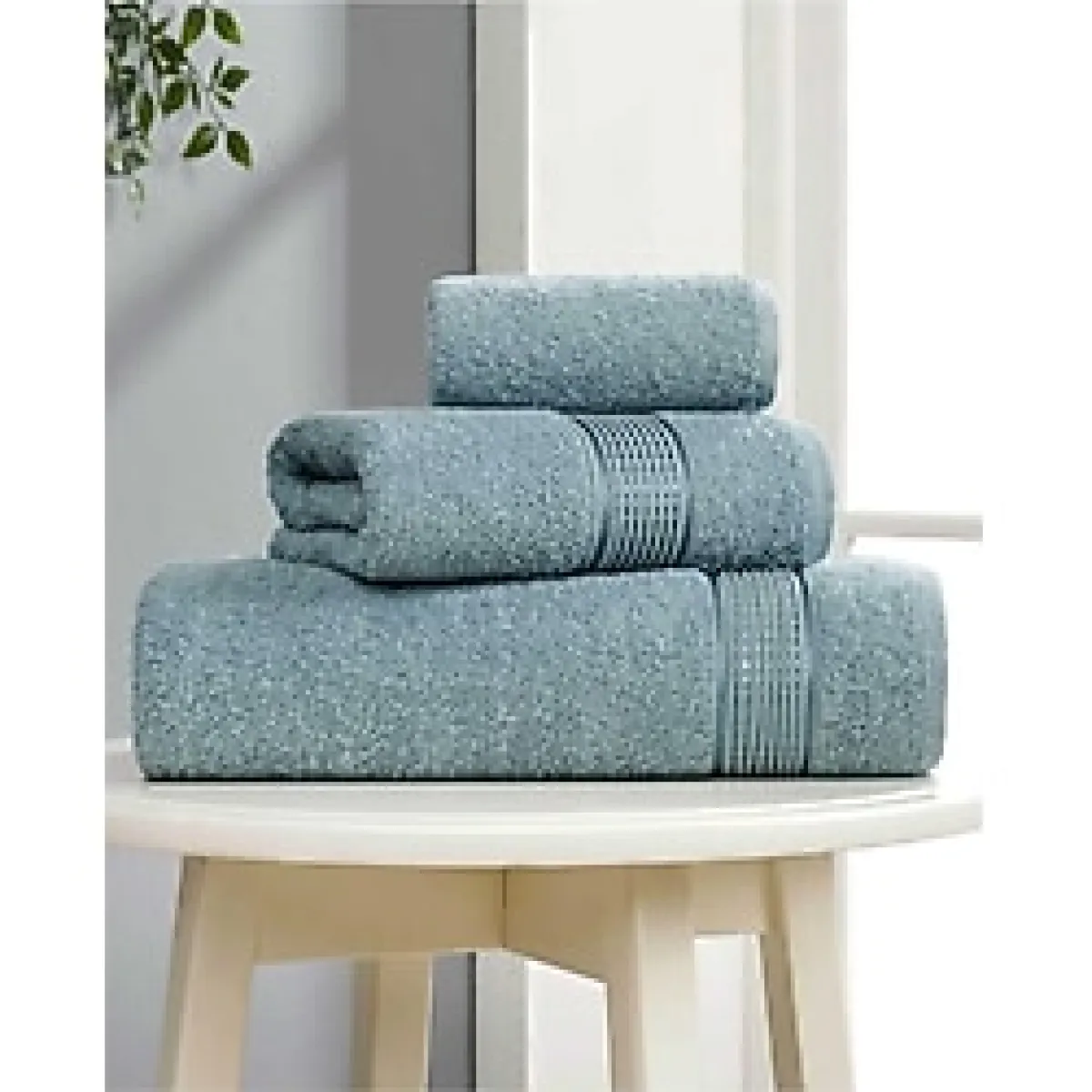 3 lü Banyo Havlusu Seti Pamuklu Ritim Mint