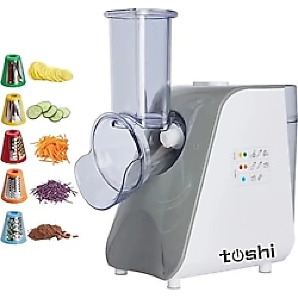 5 Başlıklı Elektrikli Çok Fonksiyonlu Sebze ve Meyve Doğrayıcı Rende - Rondo -Gri