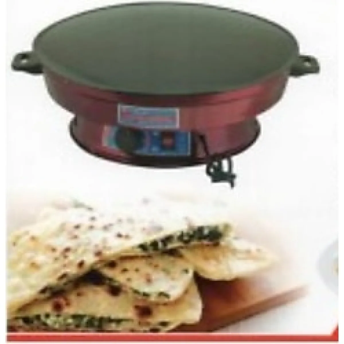 54 cm Elektrikli Büyük Boy Termostatlı Katmer Sacı 2200 W Yufka Sacı - Bordo