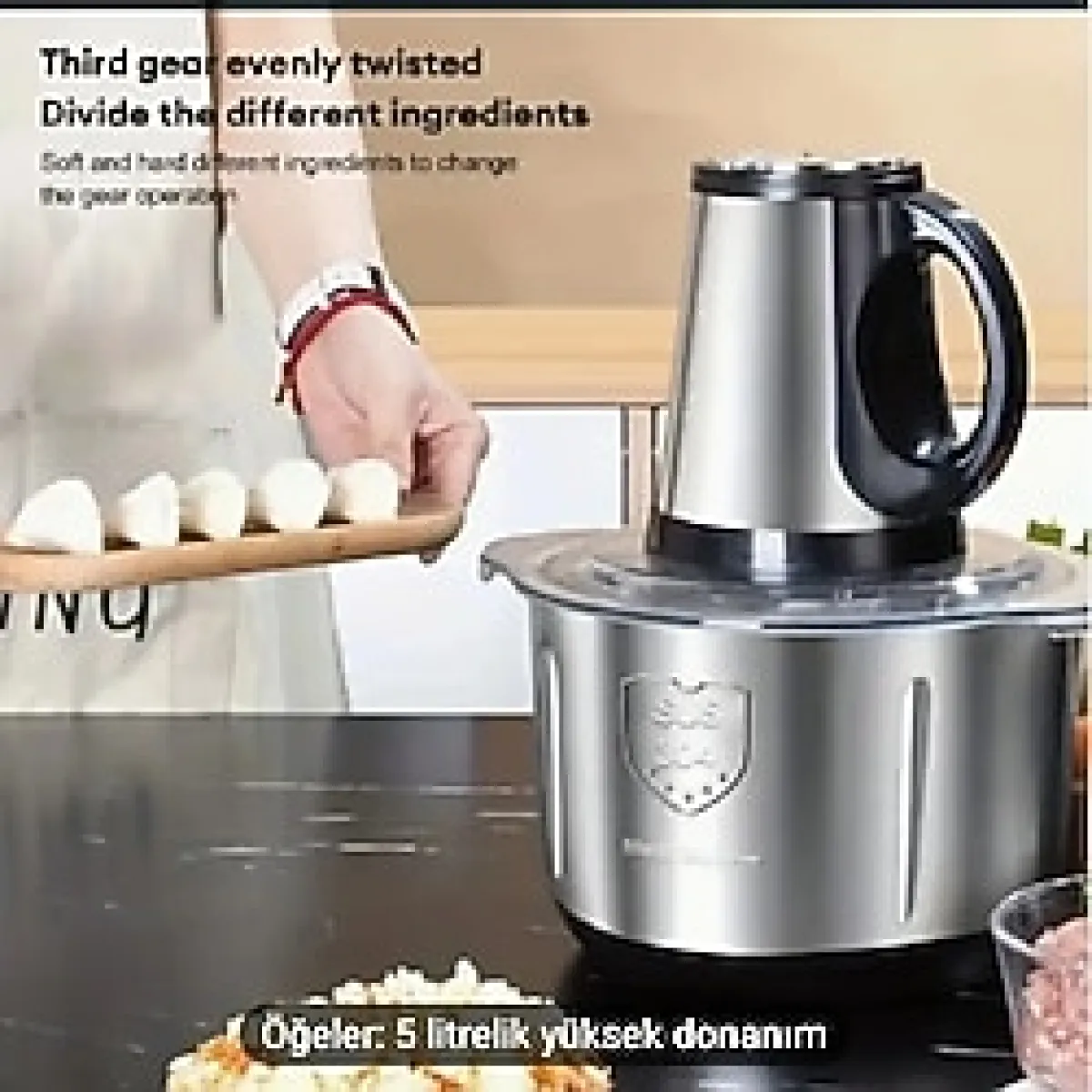 5lkapasiteli 5 Bıçaklı Motor Gücü Yüksek Kullanışlı Getirip Götürmesi Kolay Şıkmutfak Roboto - Siyah