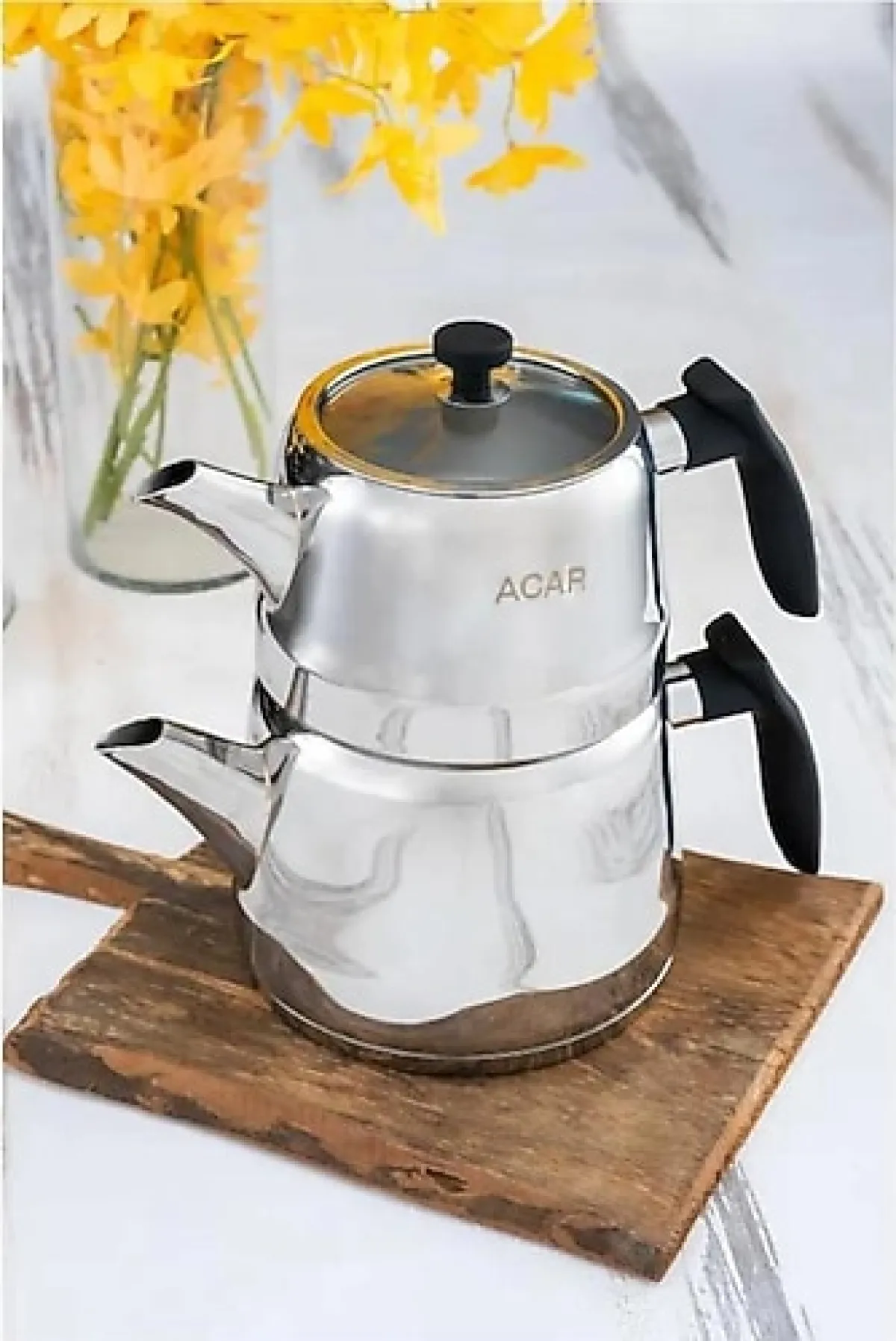 Acar Alegra Orta Boy Çelik Çaydanlık