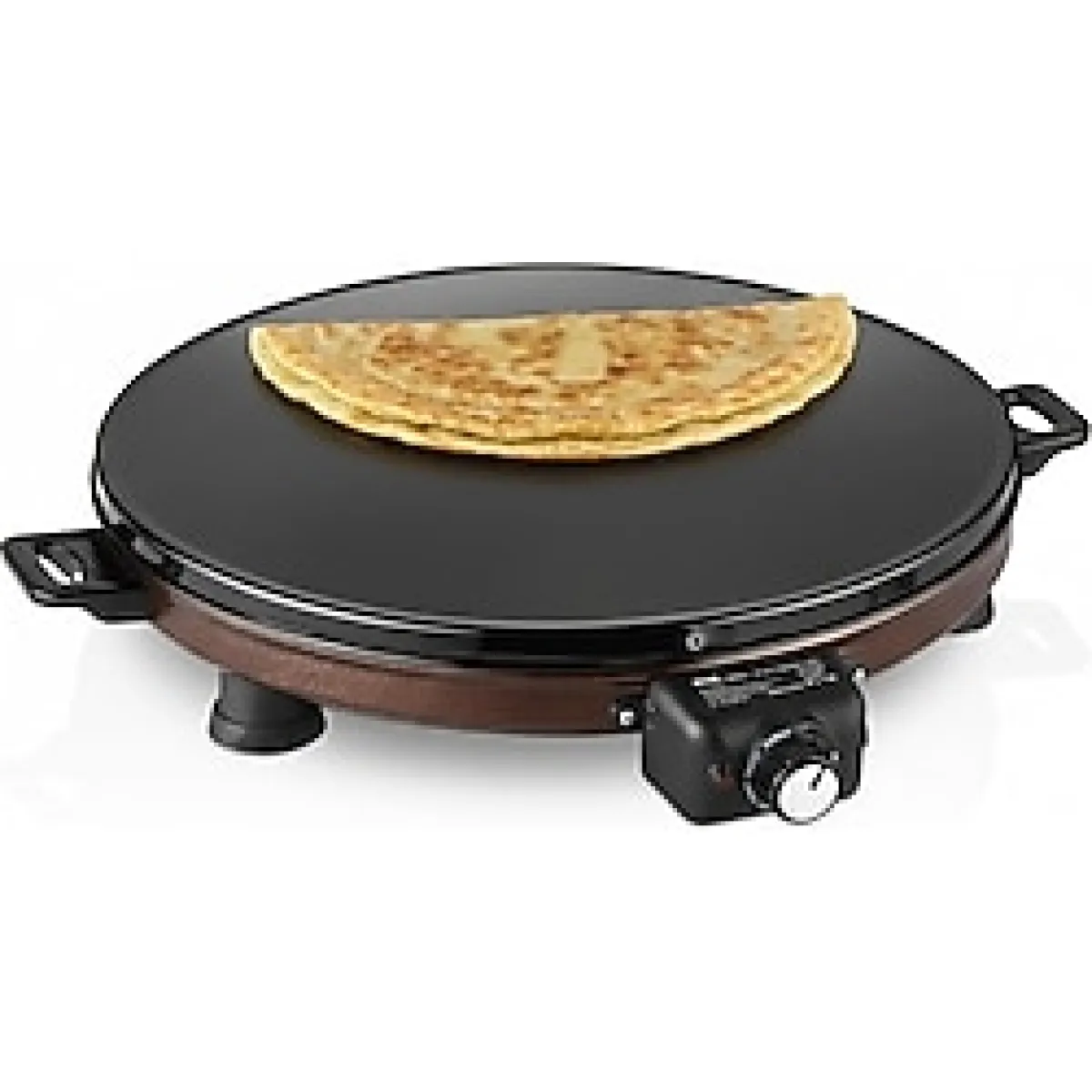 Akel AT610 46 cm Bakır Elektrikli Katmer, Bazlama, Gözleme Sacı, Termostatlı, Büyük Boy, Eşit Isı Dağılımı - Bronz