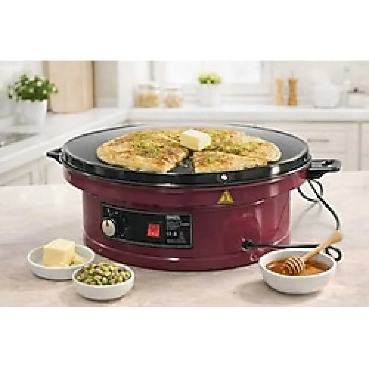 Akel Elektrikli Lüks Termostatlı Büyük Boy Ekmek, Gözleme, Börek ve Katmer Sacı AT111