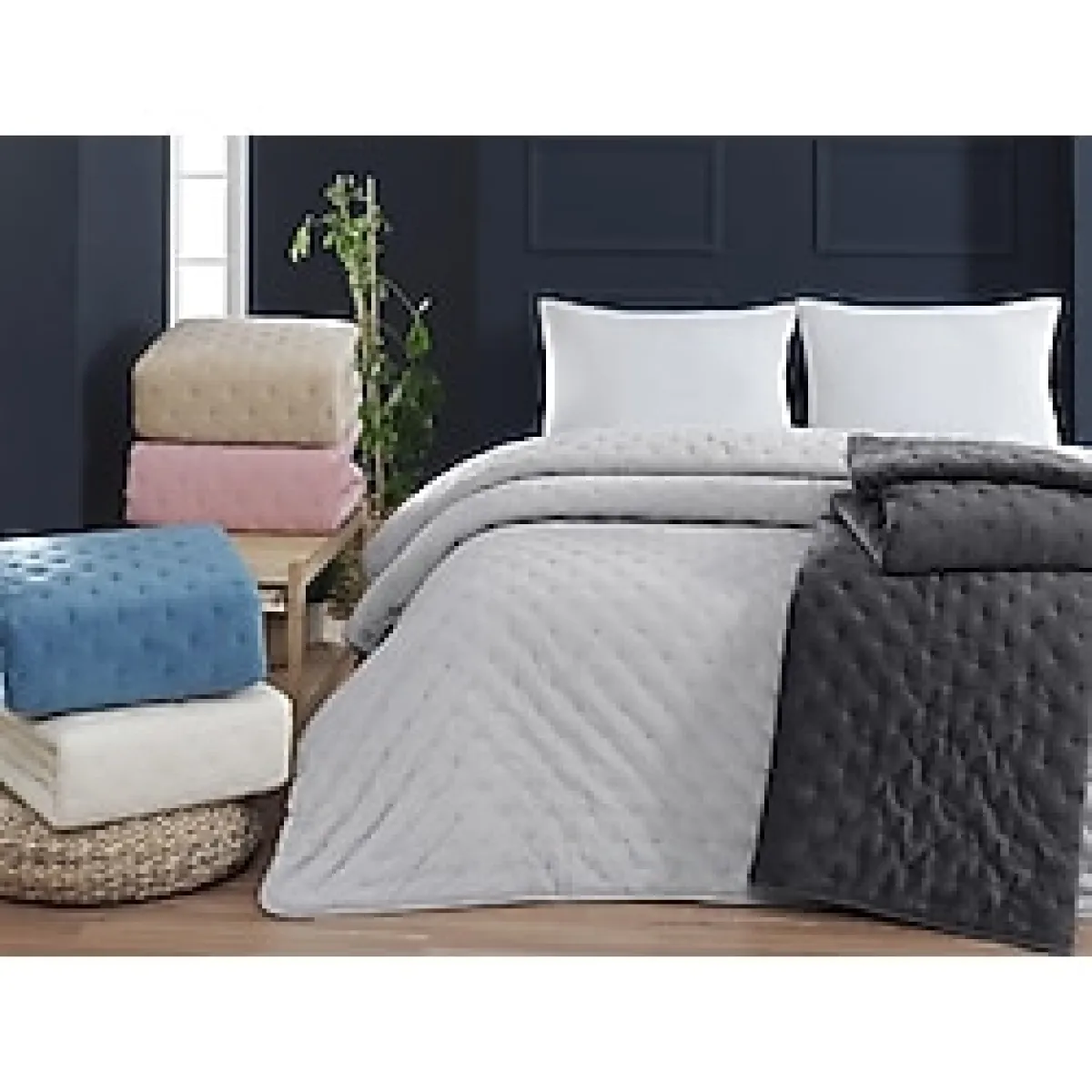 Aksu Micro Soft Vienna Cift Kisilik Yatak Ortusu 220-240 - Kemik