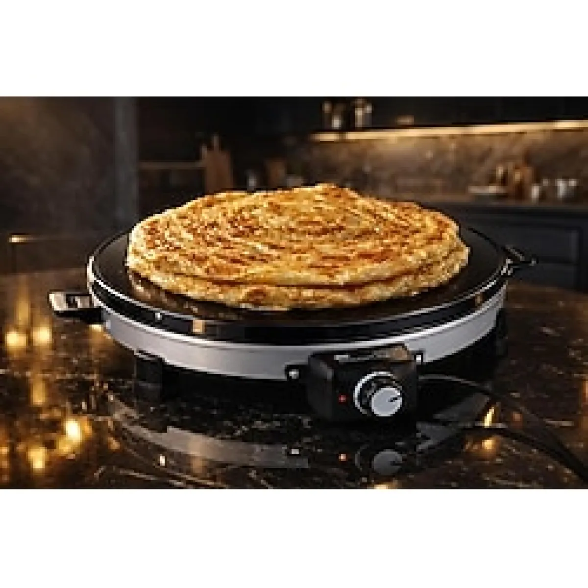 Allians Elektrikli Termostatlı Büyük Boy Katmer ve Börek Sacı 1550 Watt - Altın - Gri