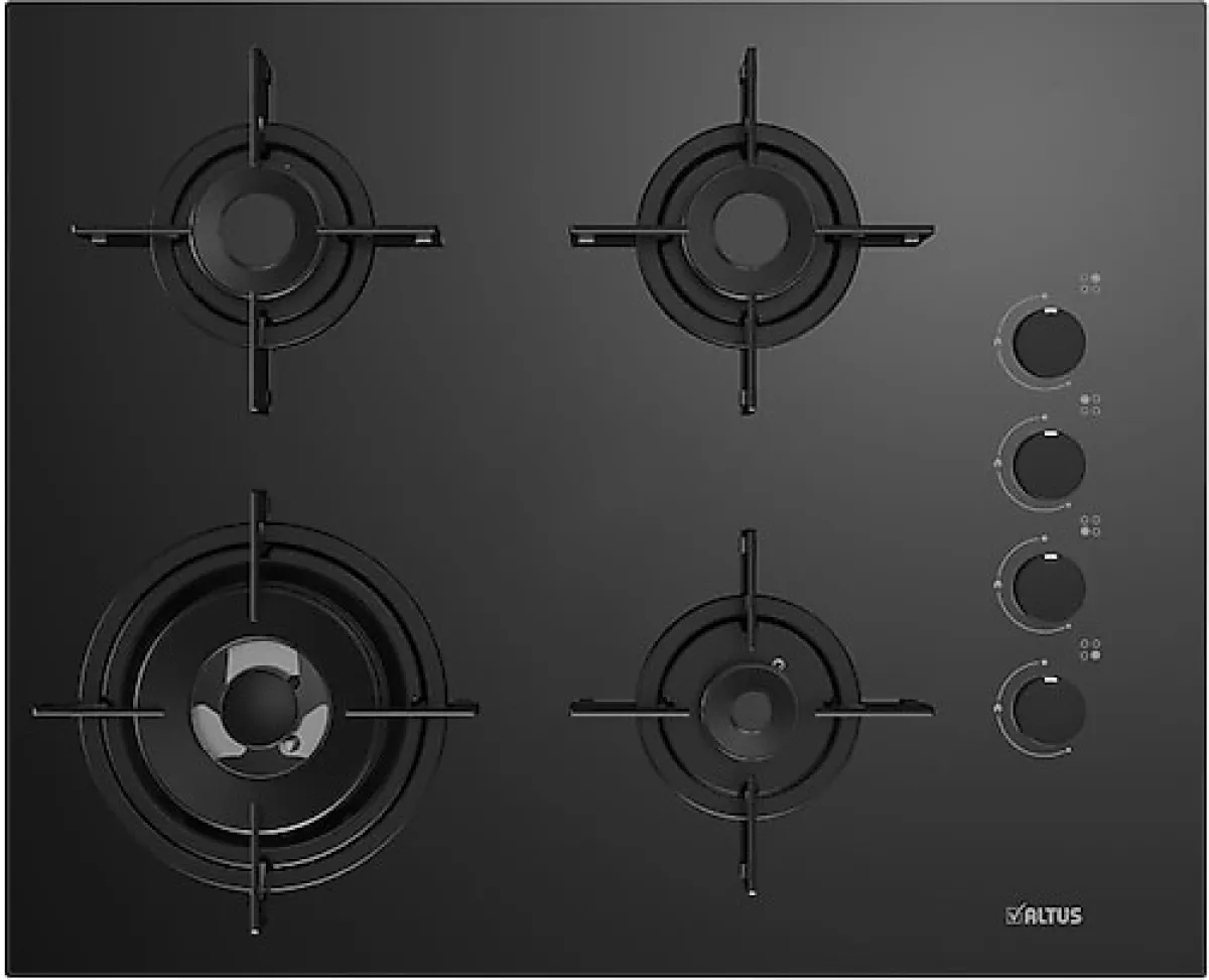 Altus ALA 189 DB Siyah Wok Gözlü Cam Ankastre Ocak