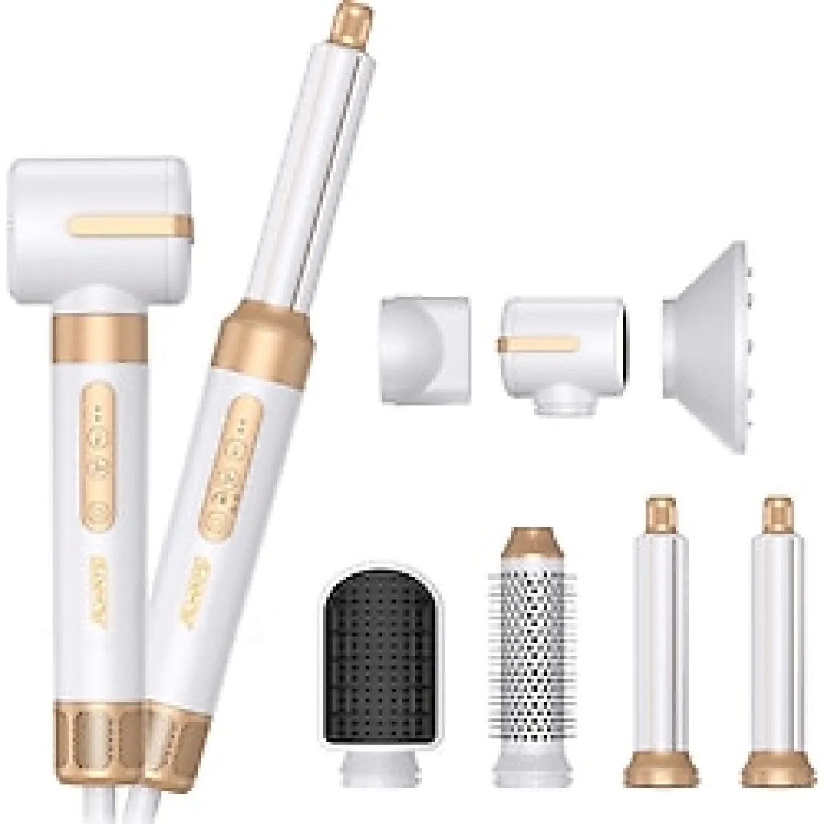 Always Teknoloji 7 Başlıklı Iyonik Saç Şekillendirici Saç Kurutma Fön Makinası 7in1 Multi Styler 110000 Rpm 1400W - Beyaz - 1400W 110000RPM