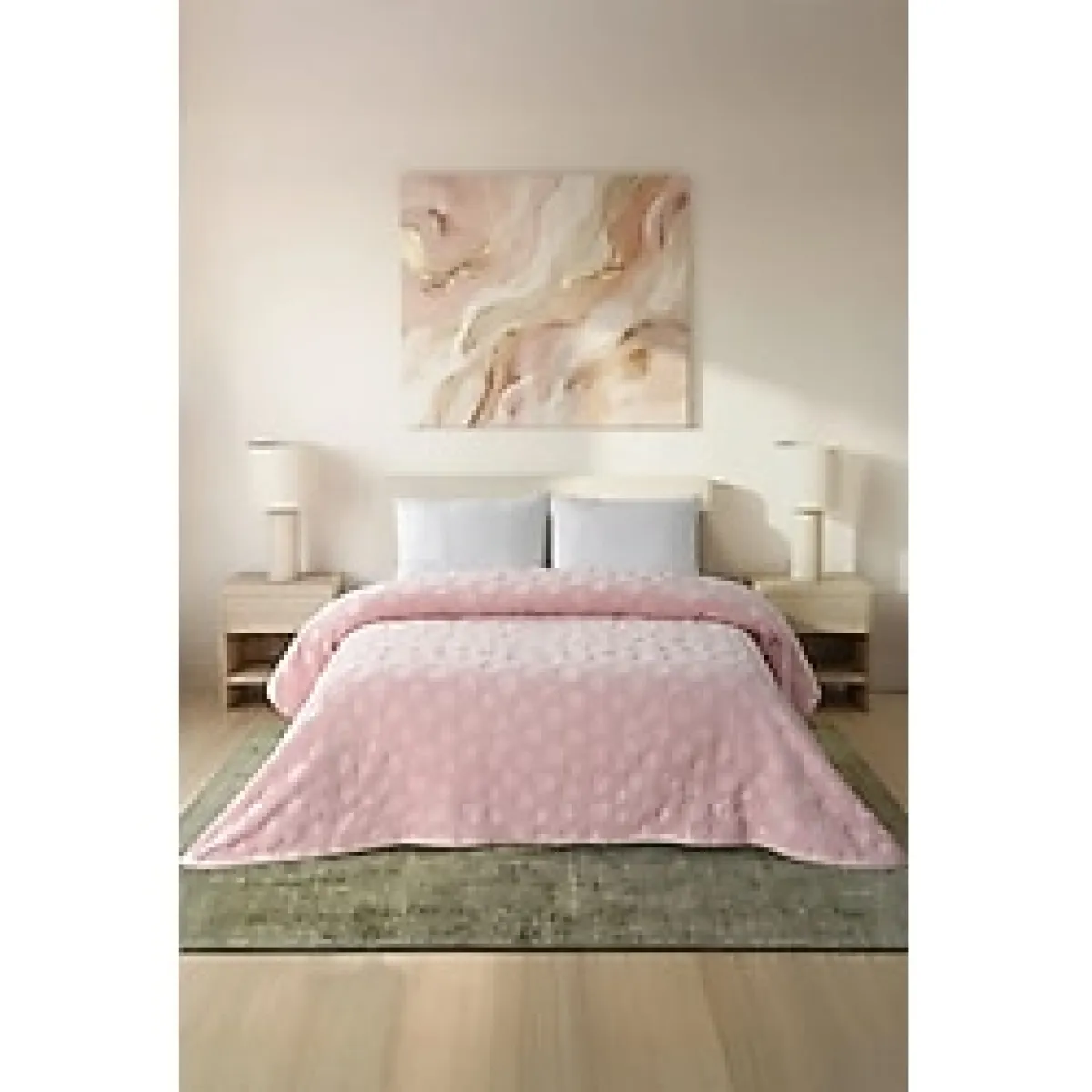 Amore Emboss Kabartmalı Kalpli Çift Kişilik Battaniye 220X240 Cm