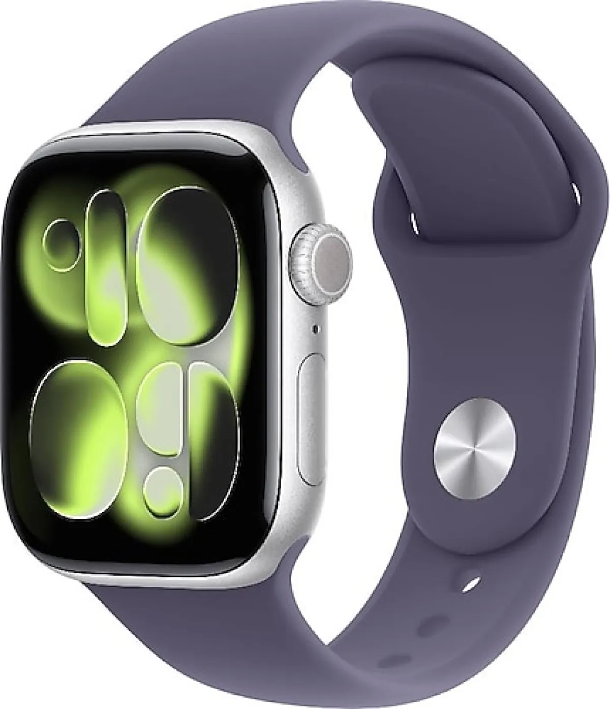 Apple Watch Series 11 GPS 42mm Gümüş Rengi Alüminyum Kasa ve Sis Moru Spor Kordon Akıllı Saat