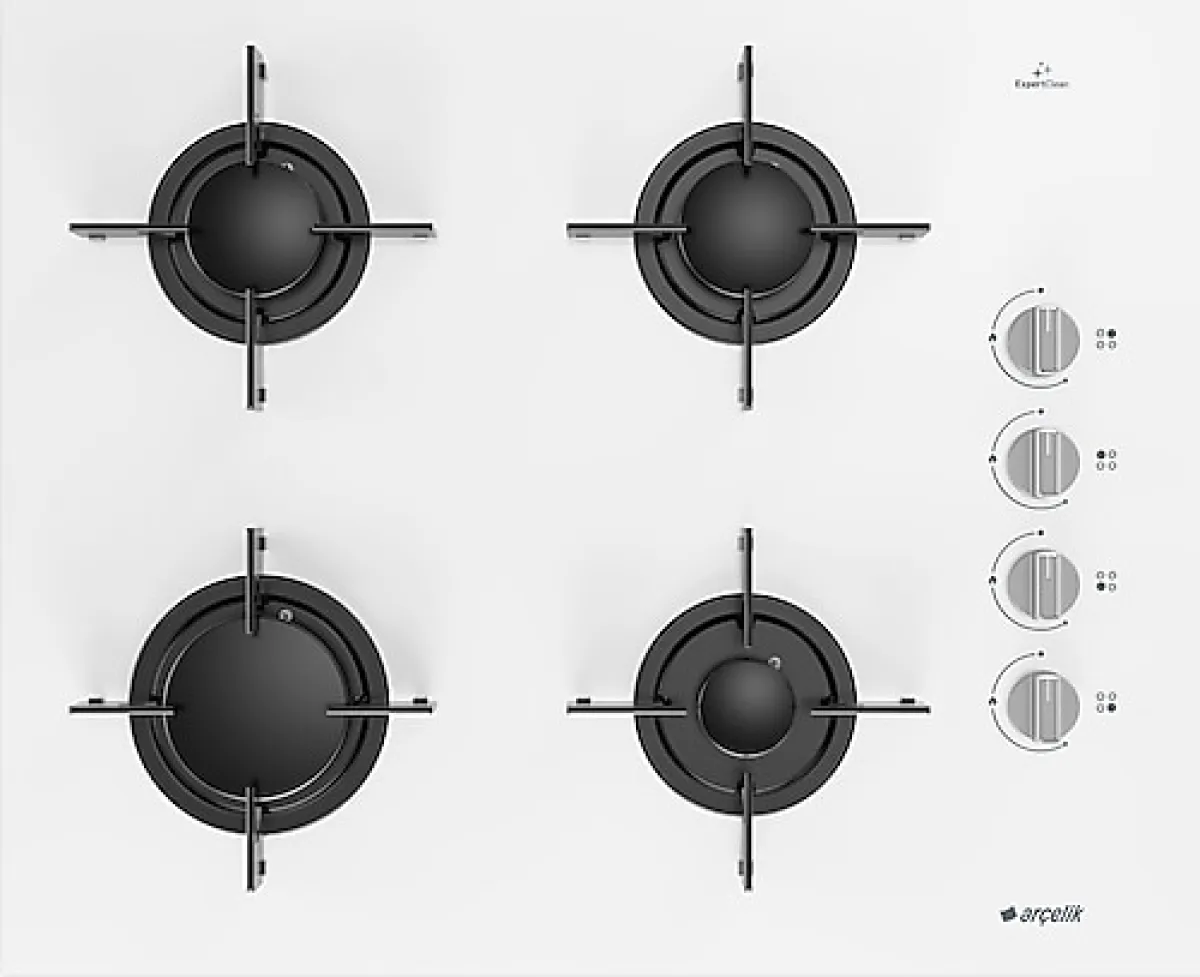 Arçelik OCD T 651 EB Beyaz Cam Ankastre Ocak