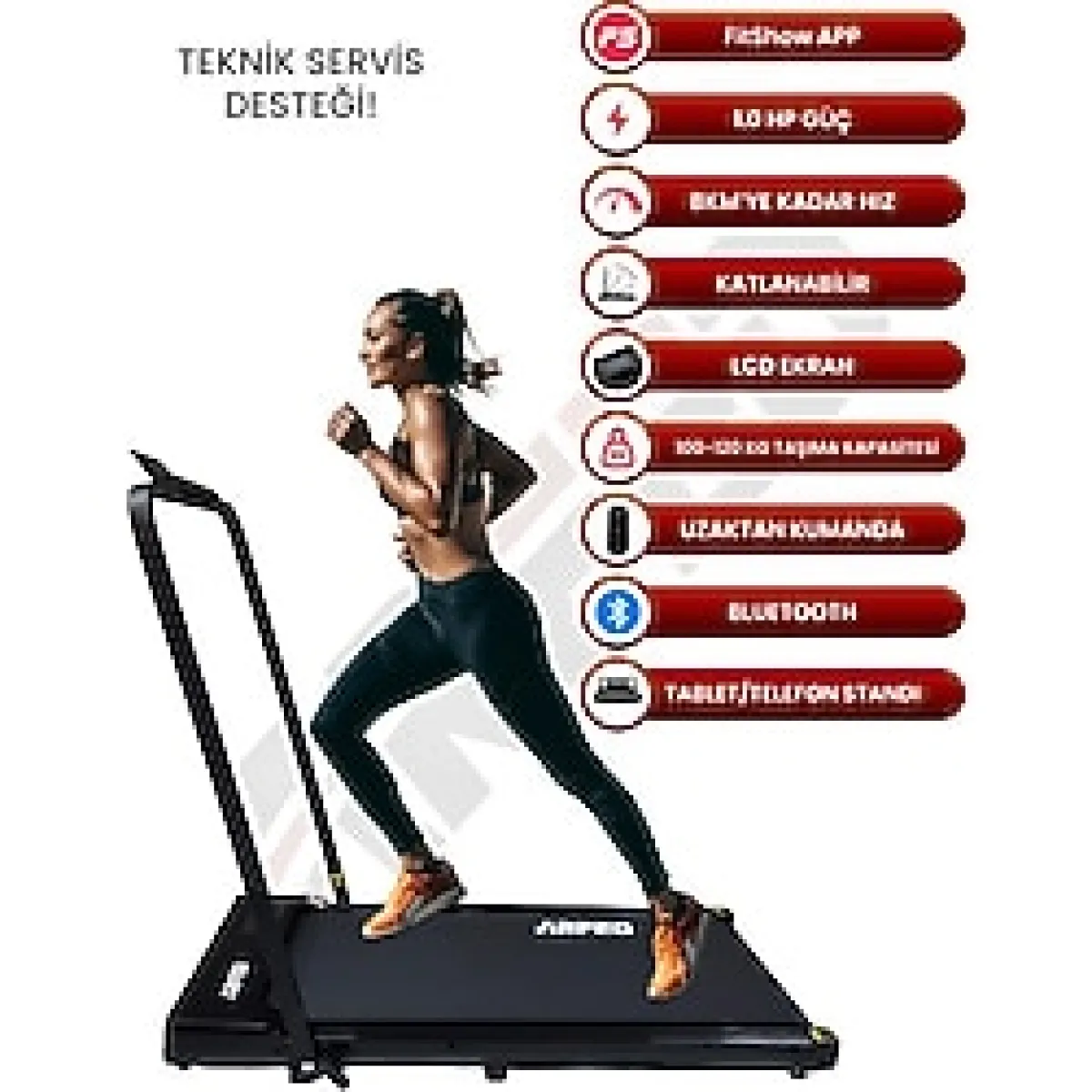Arfed Katlanabilir Koşu Ve Yürüme Bandı - Siyah