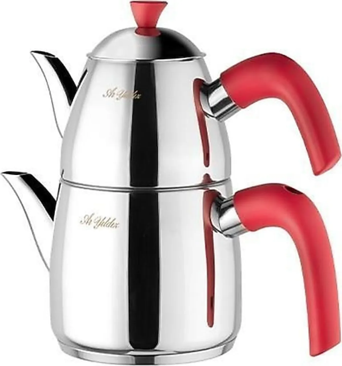 Aryıldız Elite Pantone Kırmızı Orta Boy Çelik Çaydanlık