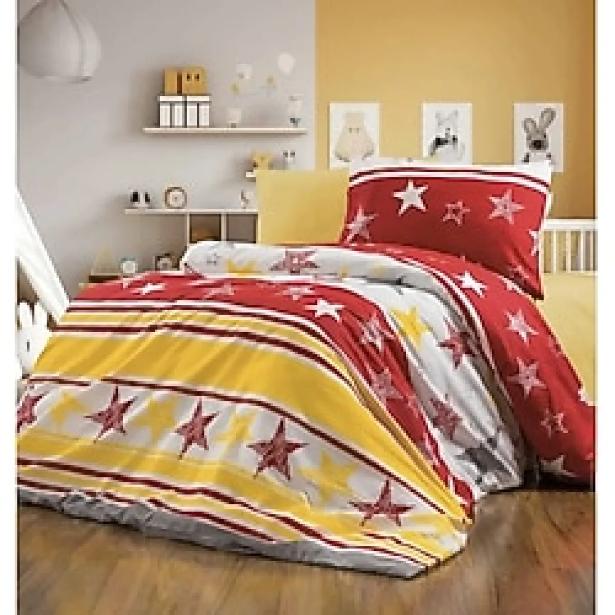 Asil Home Pamuklu Ranforce Kumaş 120X200 Bazalar Için Galatasaray Nevresim Takımı - Sarı - Kırmızı - 120 x 200 cm