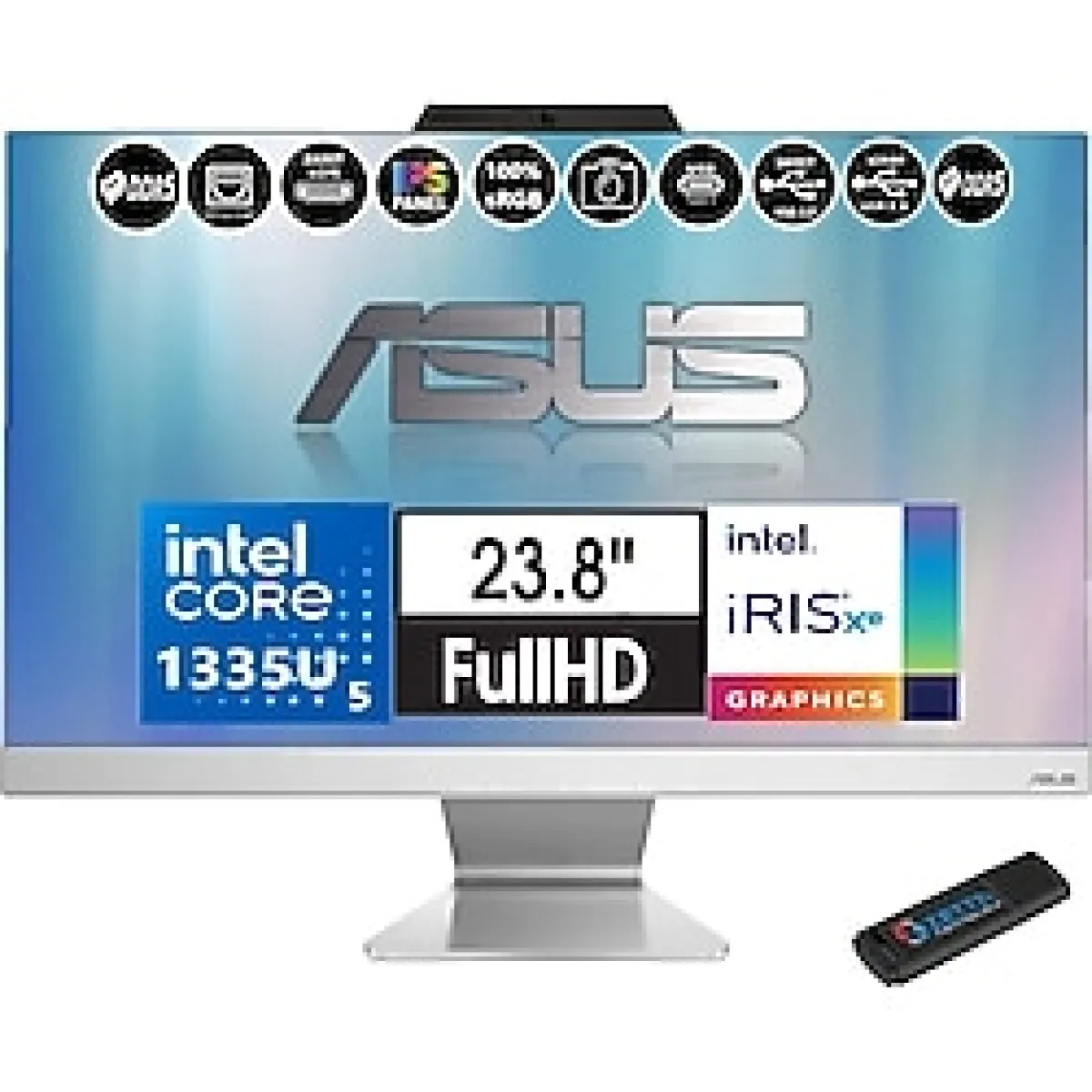 Asus A3402 Intel Core I5 1335U 16GB Ddr5 512GB SSD Fhd 23.8" IPS 100Hz WINDOWS11HOME All In One Bilgisayar A3402WBAK 58512W0DH02+ZETTAUSBBELLEK