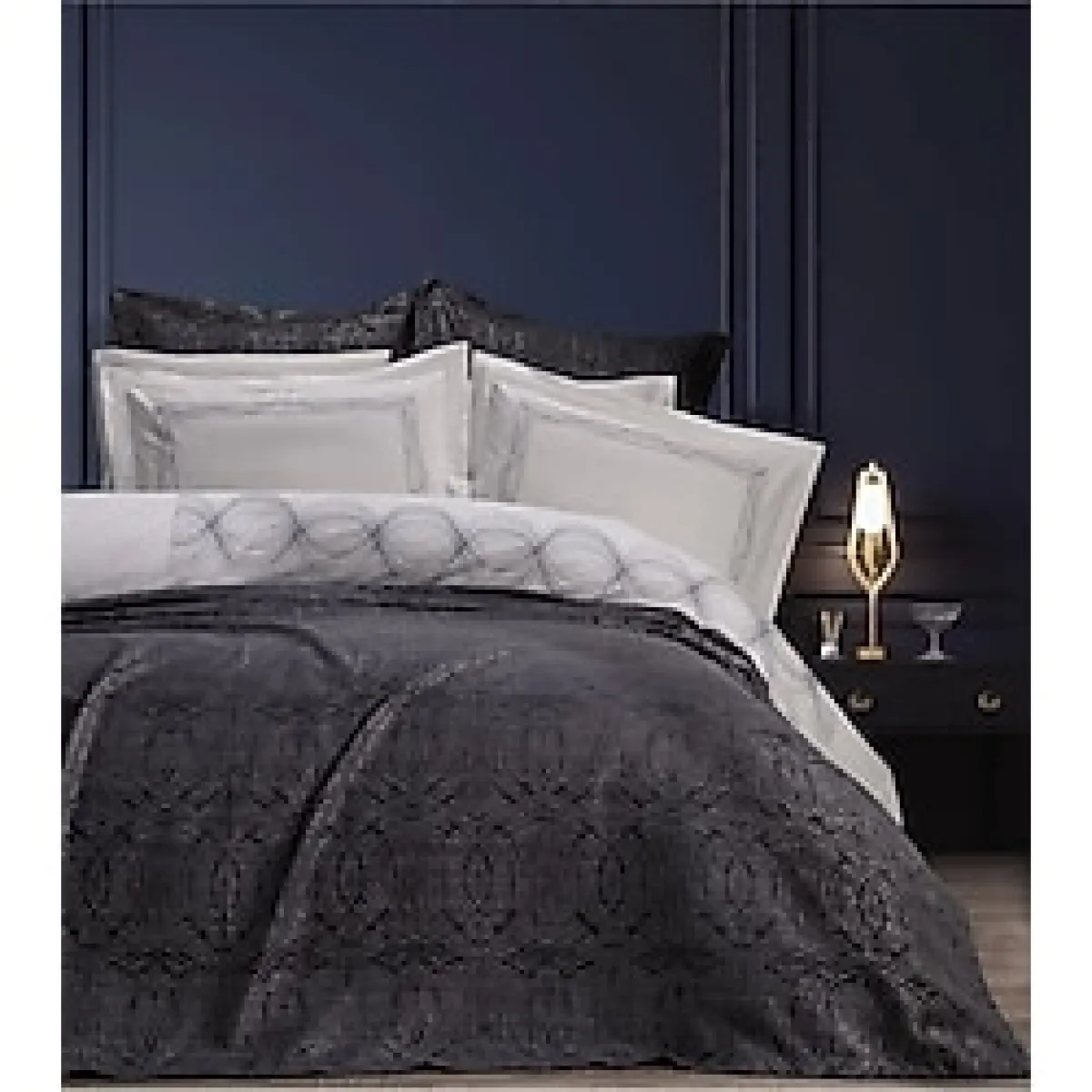 Bella Home Aren 7 Parça Çeyiz&gelin Seti - %100 Organik Pamuk - Orijinal Kutulu - Antrasit