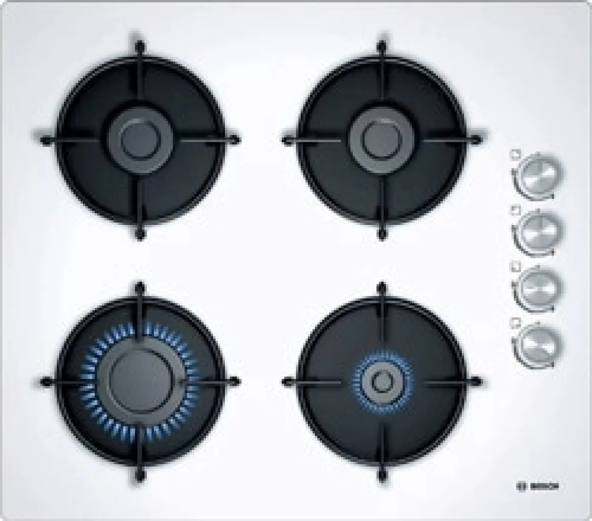 Bosch POP6C2O10O Doğalgazlı Beyaz Cam Ankastre Ocak