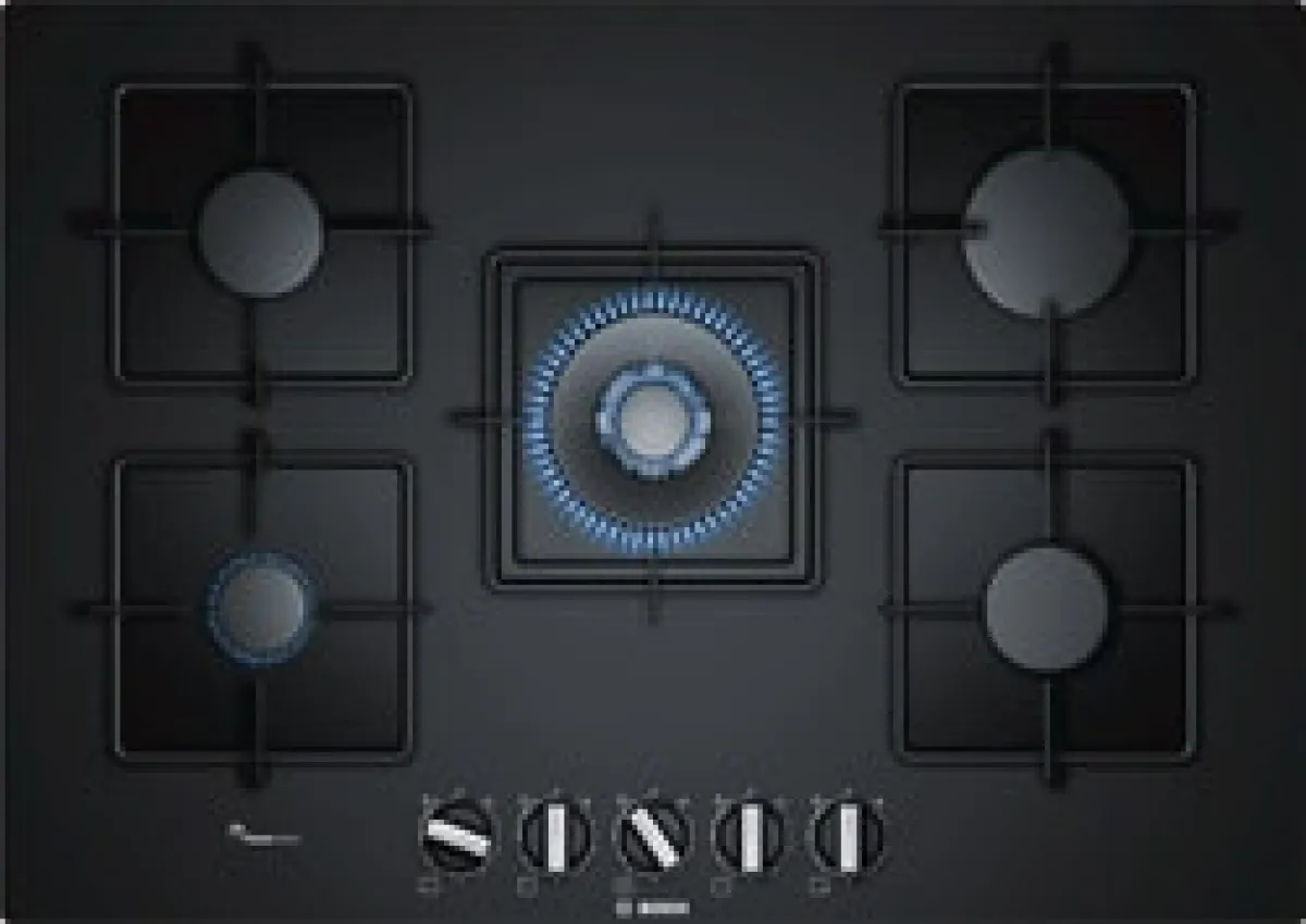 Bosch PPQ7A6B10 75 cm Doğalgazlı Woklu Siyah Cam Ankastre Ocak