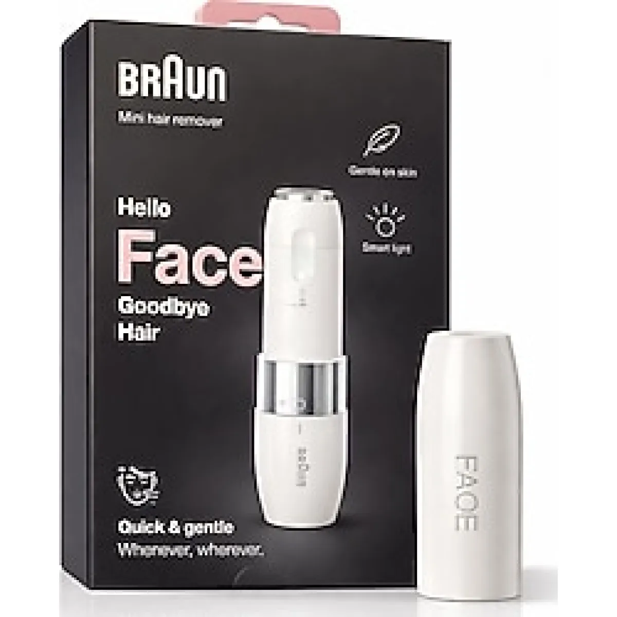 Braun Mini Yüz Tüy Alma Cihazı Kadınlar Için Hassas Yüz Epilatörü Şarjlı Taşınabilir Face Hair Remover Smart Light