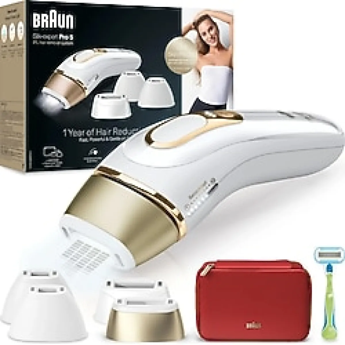 Braun Silk Expert Pro 5 PL5382 Çanta-Venüs Tıraş Makinesi 4 Başlık İle Evde Tüy Alma IPL beyaz