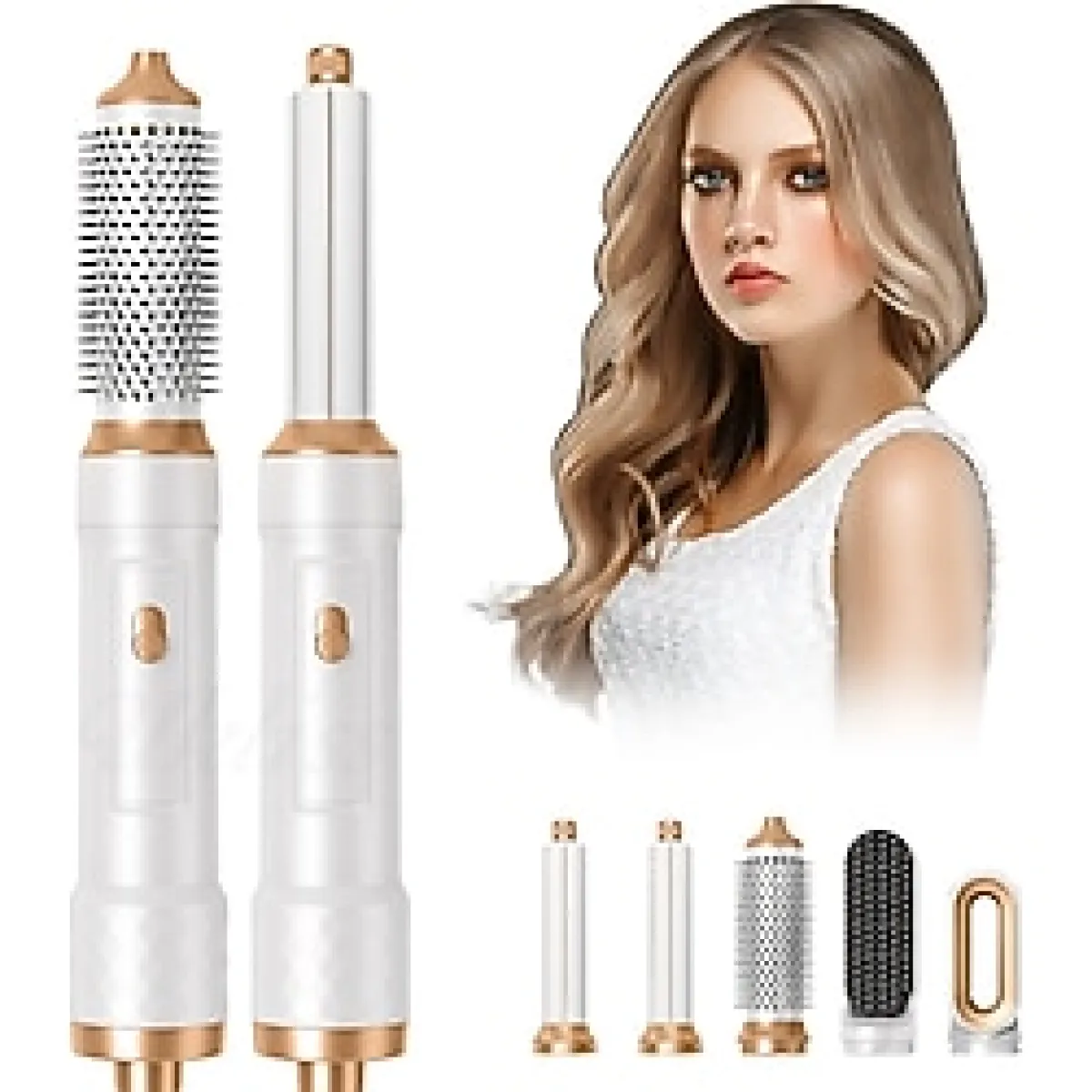 Buldug Premium 5'i 1 Arada Sıcak Hava Saç Şekillendirici Seti-Bukle, Fön,Düzleştirici(Özel Kutulu)