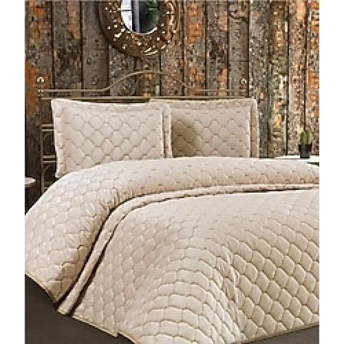 Bursa çeyiz Çift Kişilik Kadife Yatak Örtüsü