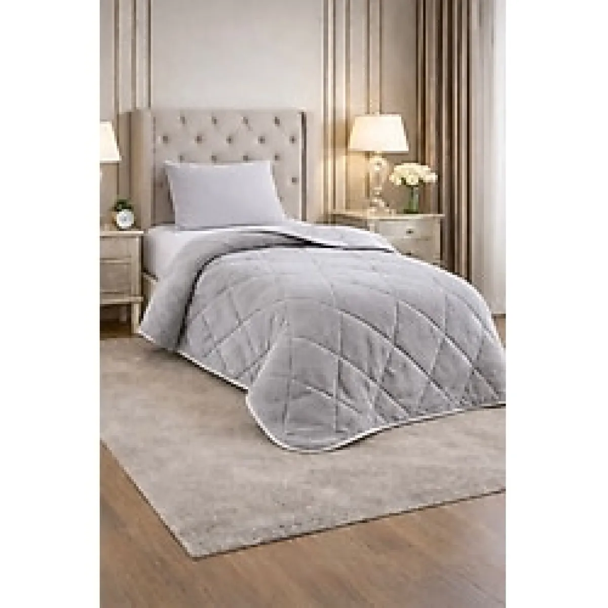 CARYUM Tek Kişilik 4 Parça Welsoft Pudra Renk Uyku Seti