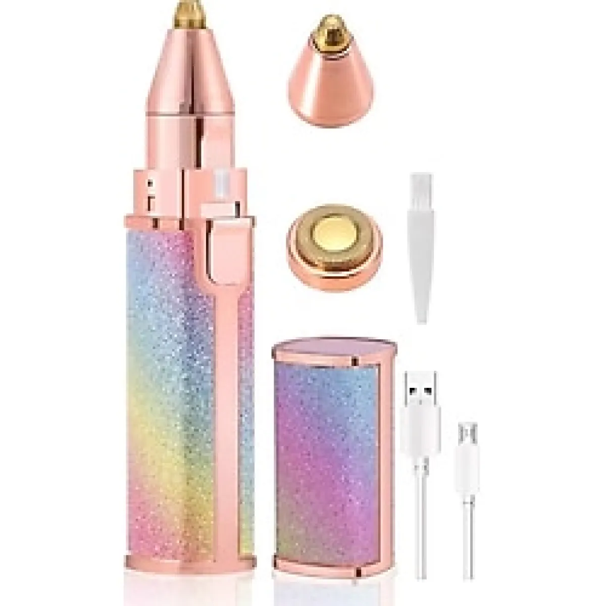 Çift Başlıklı Epilasyon Yüz Çene Işıklı Kıl Tüy Alma Mini Cep Epilasyonu Simli