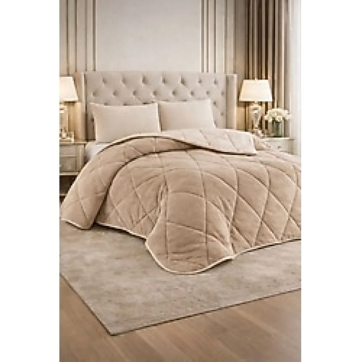 Çift Kişilik 4 Parça Welsoft Uyku Seti - Bej