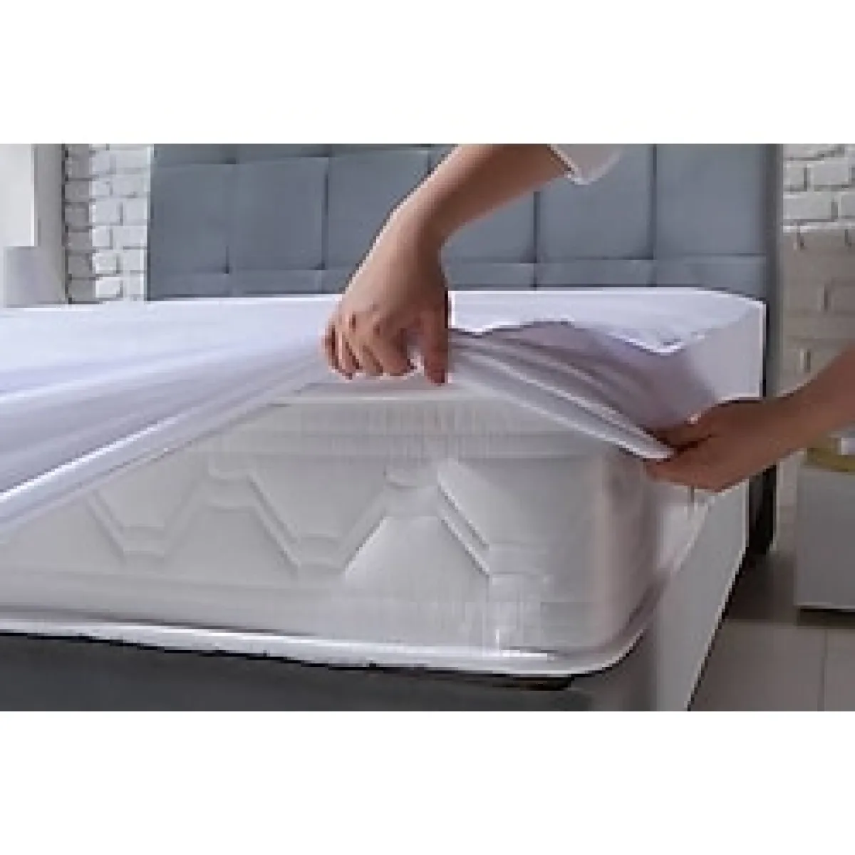 Çift Kişilik Alez Çift Kişilik Yatak Koruyucu - 160 x 200 x 35 cm - Beyaz