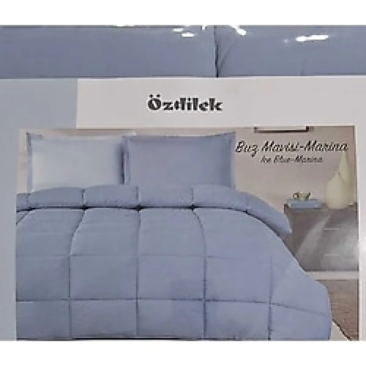 Çift Kişilik Ranforce Yatak/ Uyku Seti Buz Mavi Marina