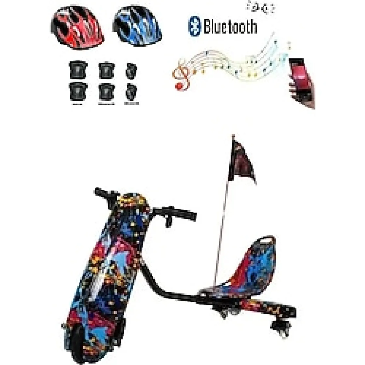 Citymate Elektrikli Kaykay Drift Scooter Bluetooth Dirift Kar Hoverboard Koruma Ekipmanı D26