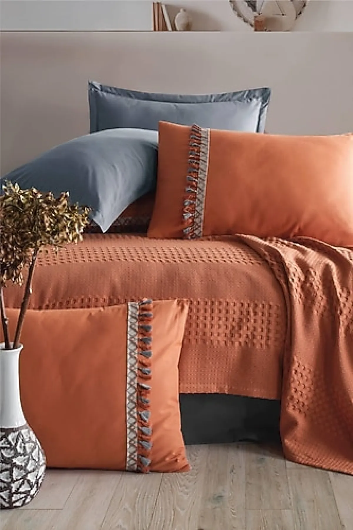 Clasy Bohamline Butik Çift Kişilik Pike Takımı