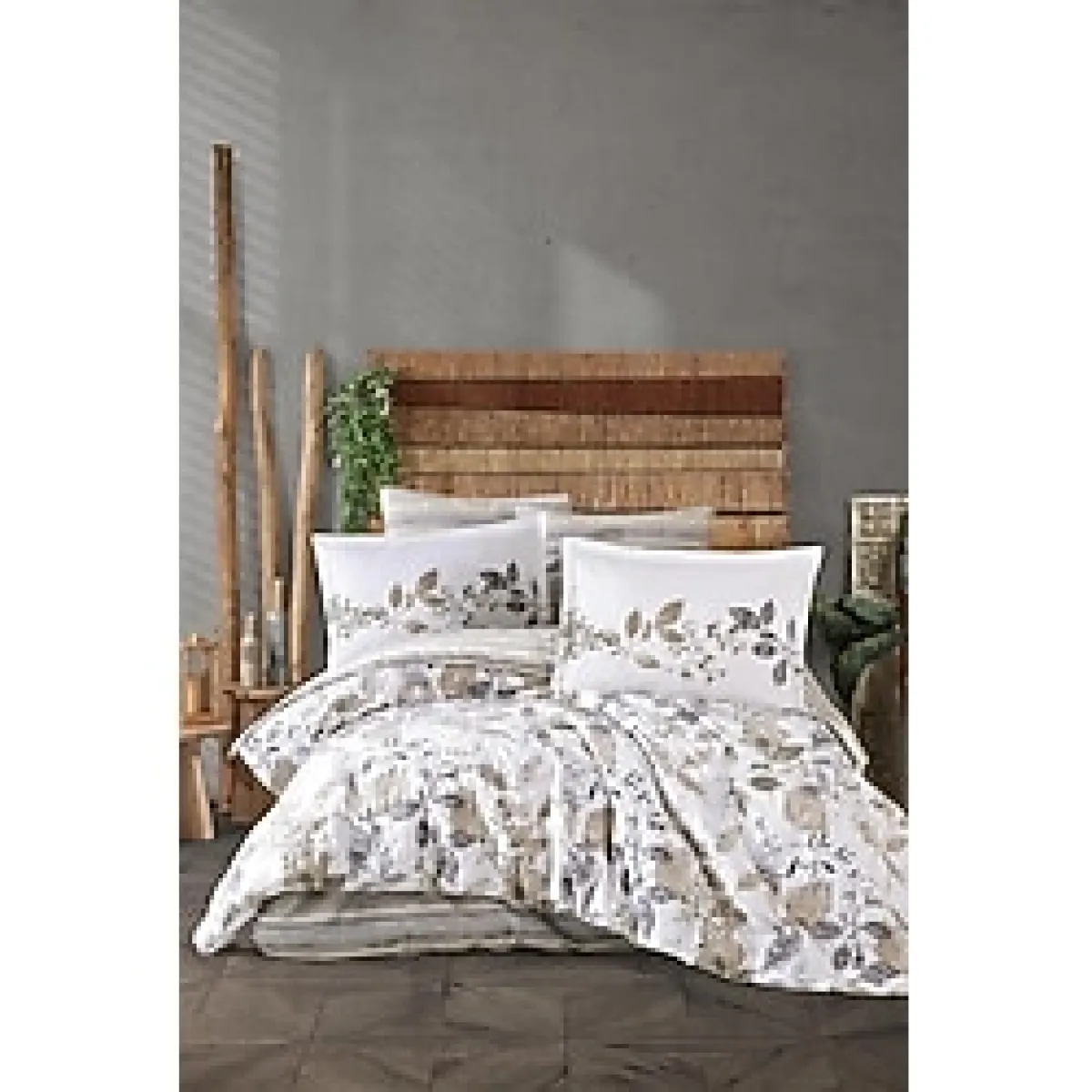 Clasy Ranforce %100 Pamuk Çift Kişilik Dört Mevsim Set Azura V1 Bej