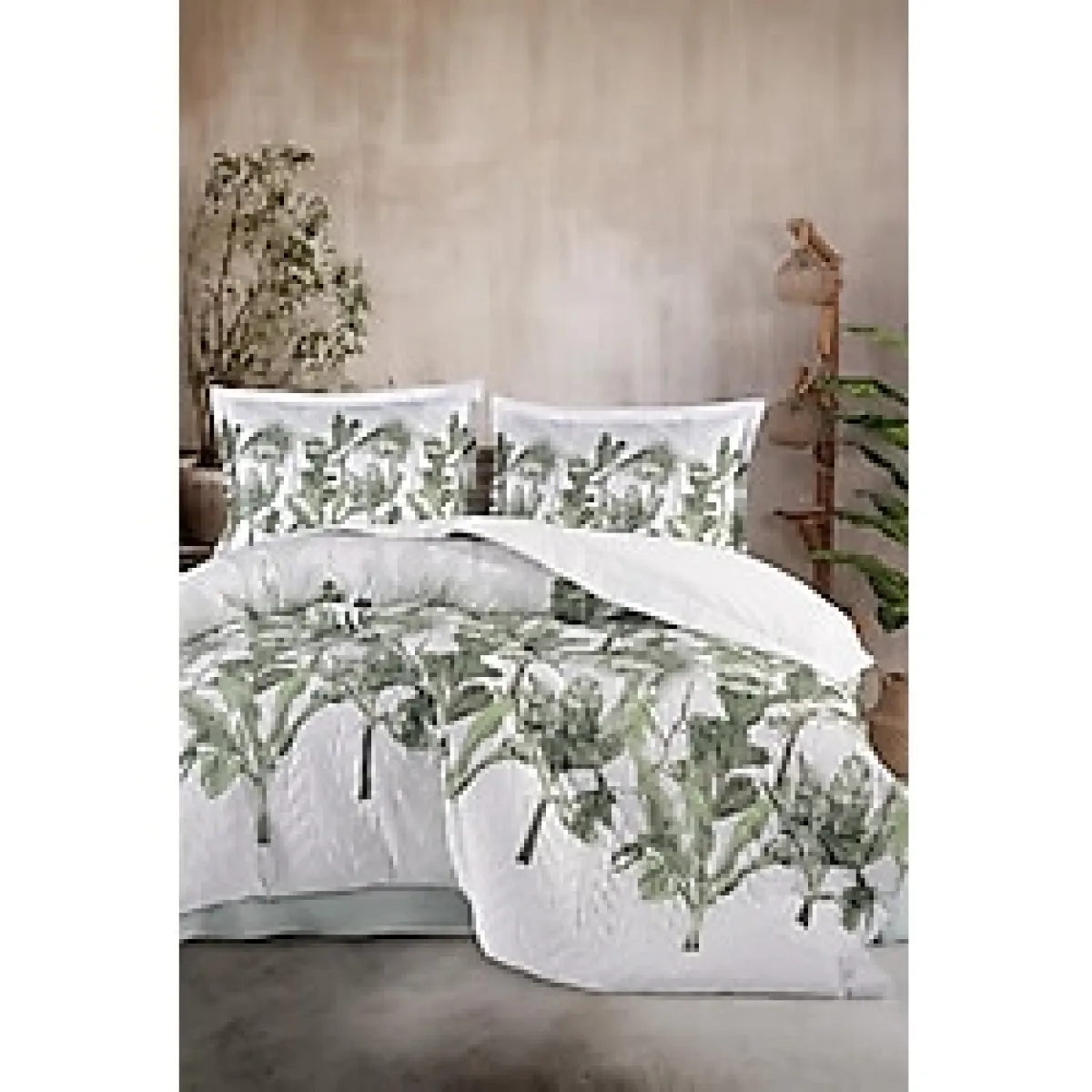 Clasy Ranforce Pamuk Çift Kişilik Dört Mevsim Set Versay V1 Ada Çayı - 220 x 230 cm - Adaçayı