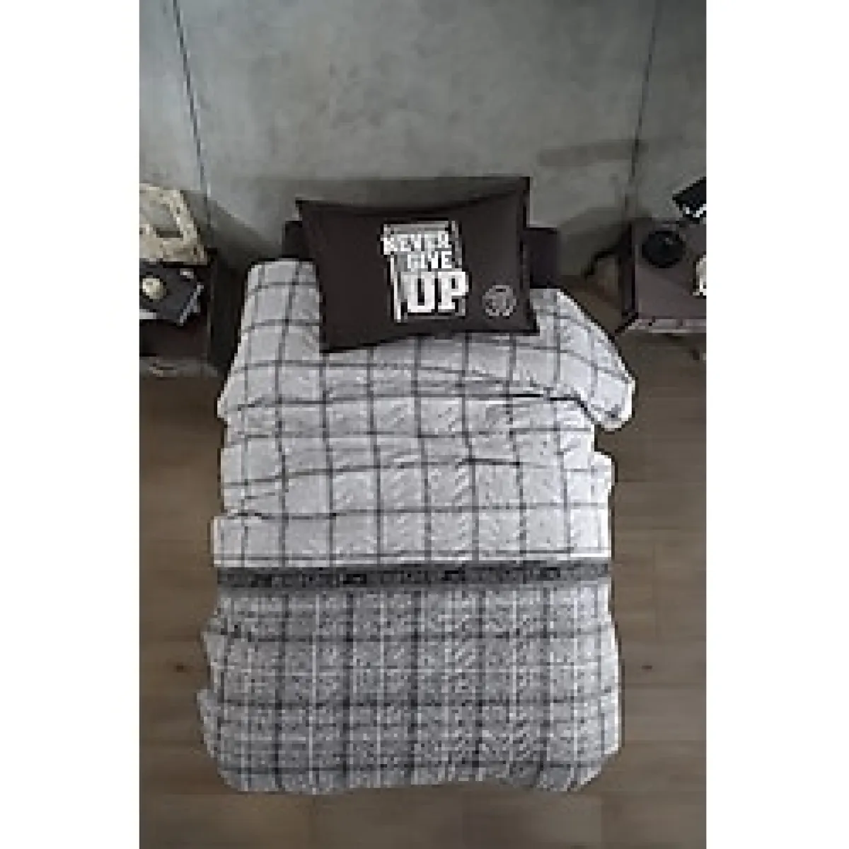 Clasy Ranforce Pamuk Tek Kişilik Dört Mevsim Set Giveup - 180 x 230 cm - Antrasit