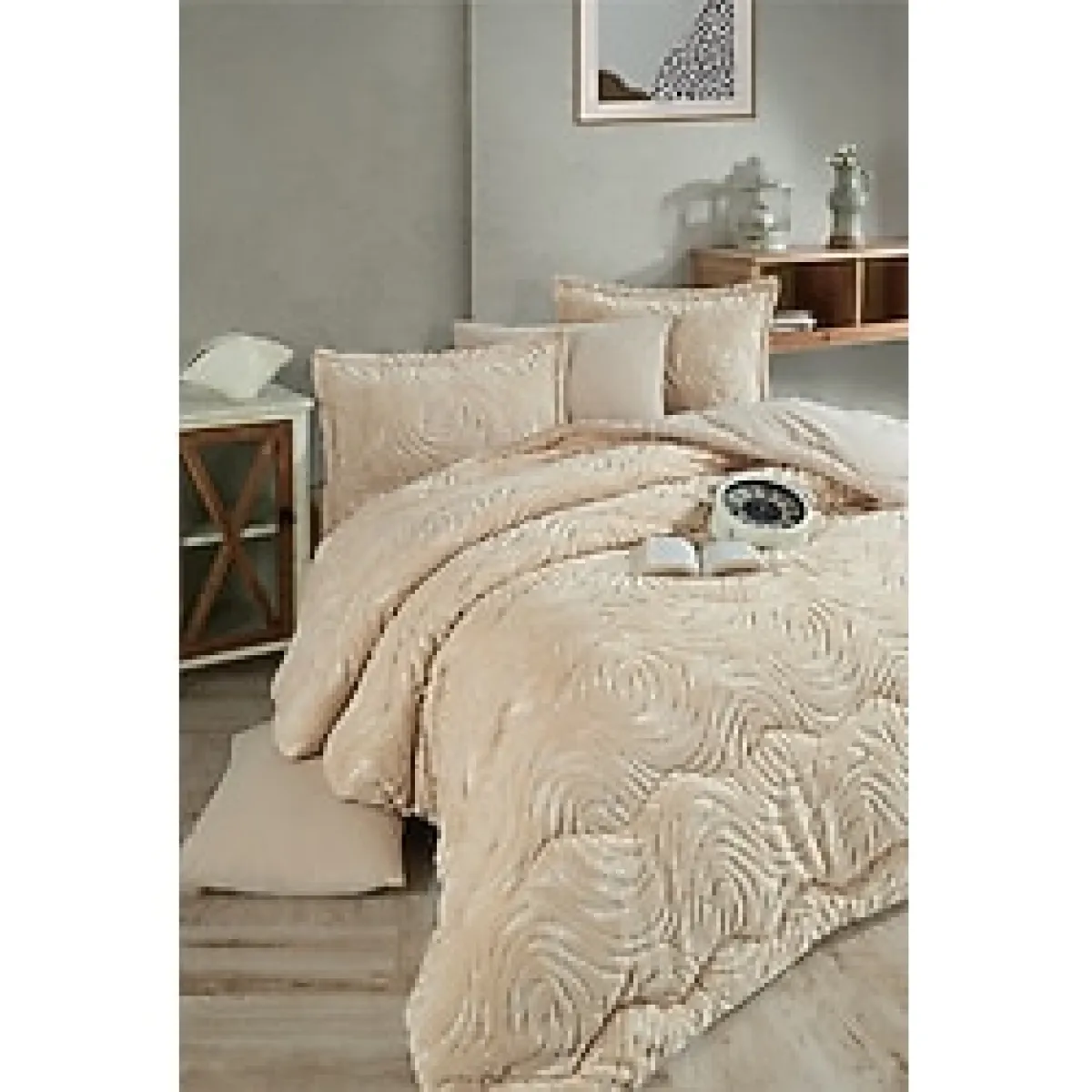 Clasy Wellsoft Jakarlı Çift Kişilik Uyku Seti Reste