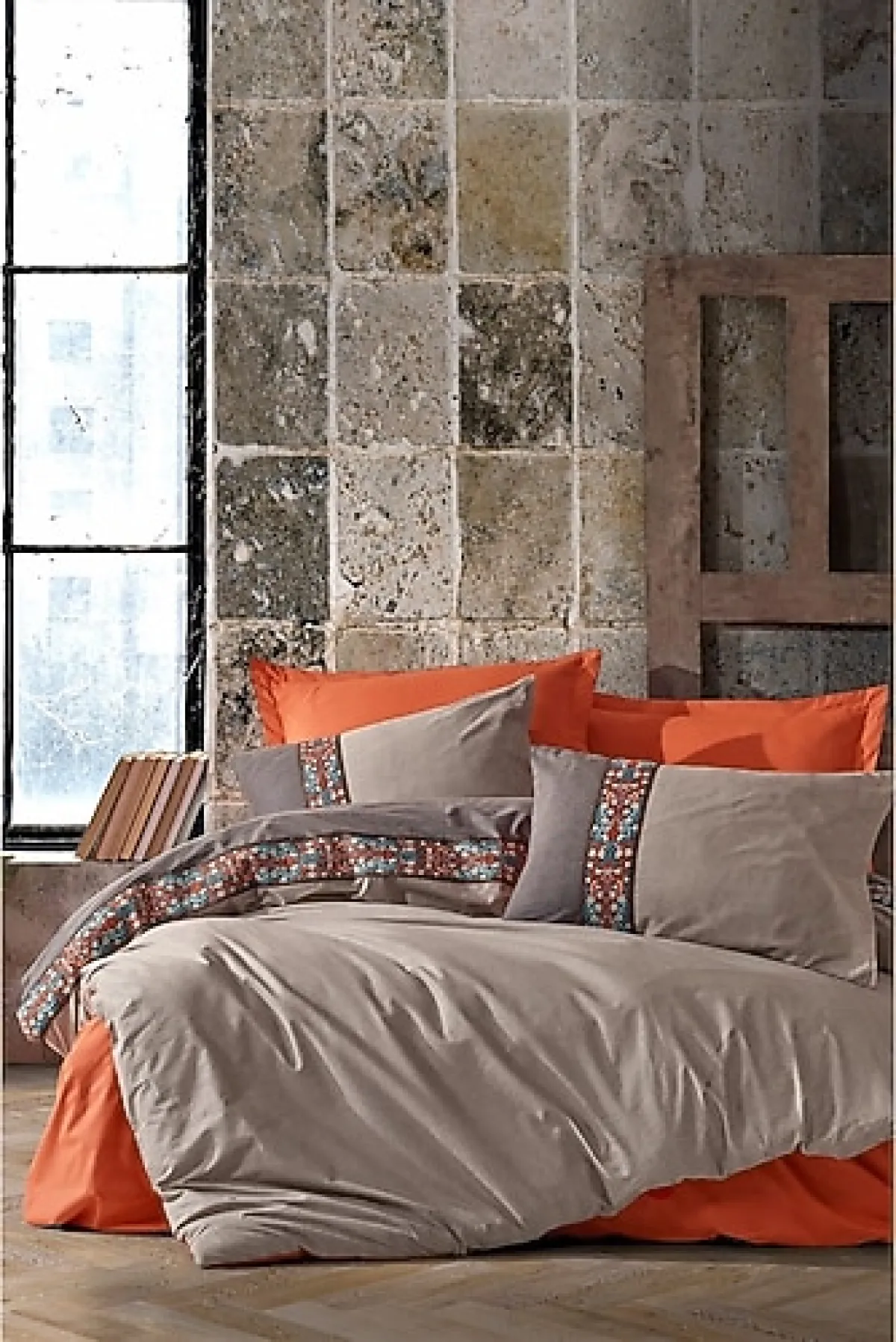 Cotton Box Folk Art Çift Kişilik Nevresim Takimi True Tarçın