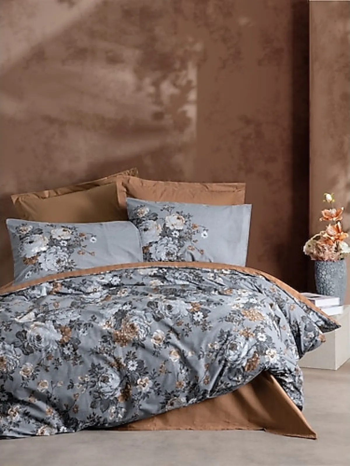 Cotton Box Lenora Kahve Çift Kişilik Nevresim Takımı