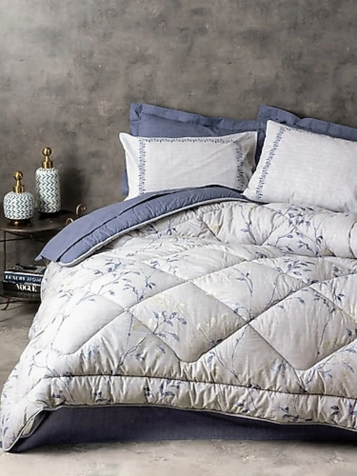 Cotton Box Nitsa Lacivert Çift Kişilik Uyku Seti