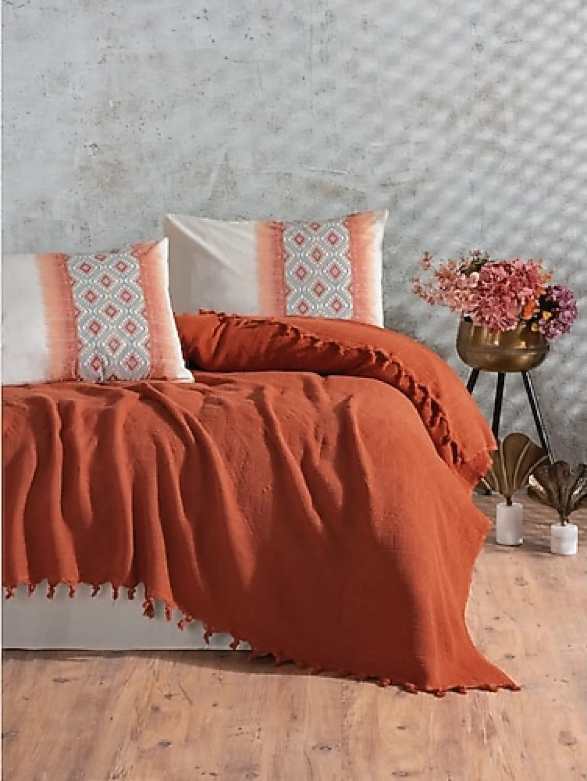 Cotton Box Papina Tarçın Jakarlı Çift Kişilik Pike Takımı