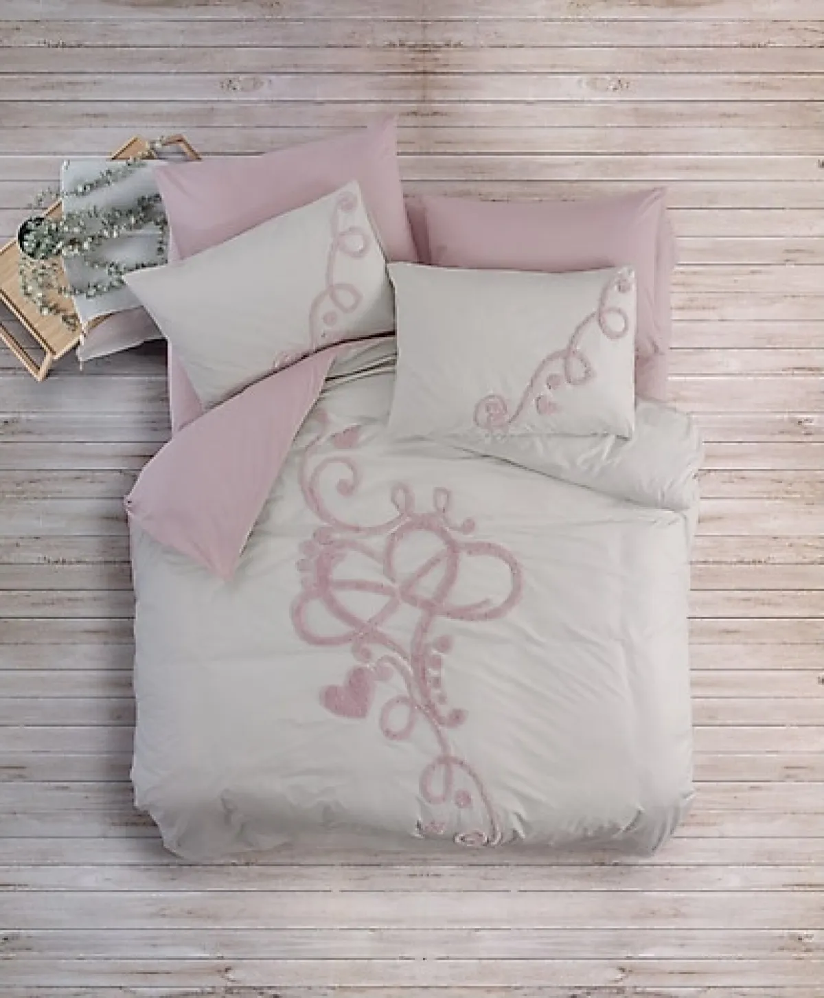 Cotton Box Puff Nakışlı Bellini Çift Kişilik Nevresim Takımı