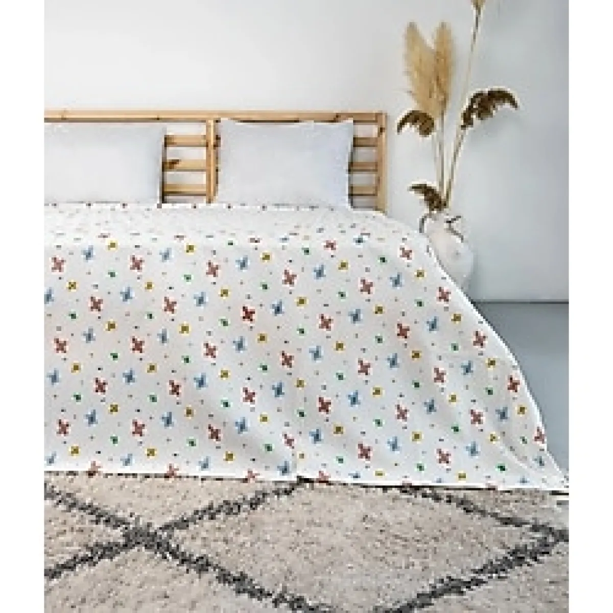 Cotton Collection Çift Kişilik Pike Flowers