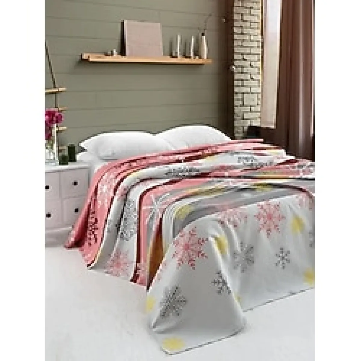 Cotton Collection Pike Çift Kişilik Pike Red Winter