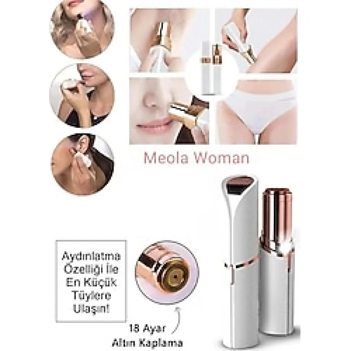 Dekofon Yüz Vucut Epilasyon Aleti - Bıyık Alma Epilatörü - Yüz Epilatör - Bıyık Tüy Alma Aleti