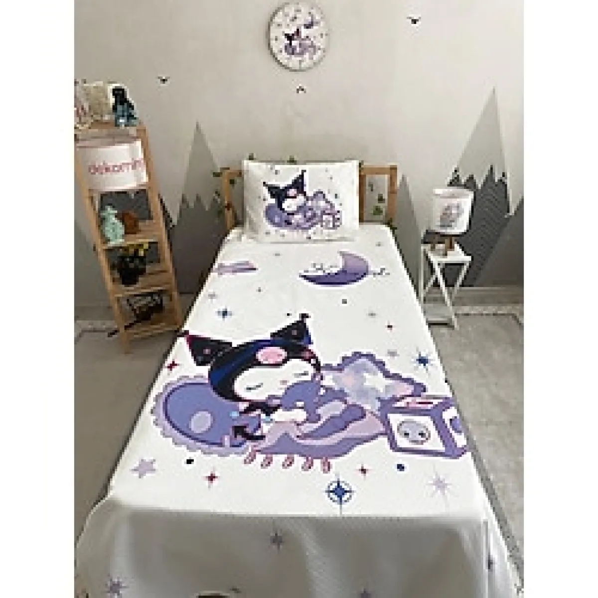 dekomingo BEYAZ BULUTLU Çocuk Kapitone Pike Takımı 155x220 cm Tek Kişilik