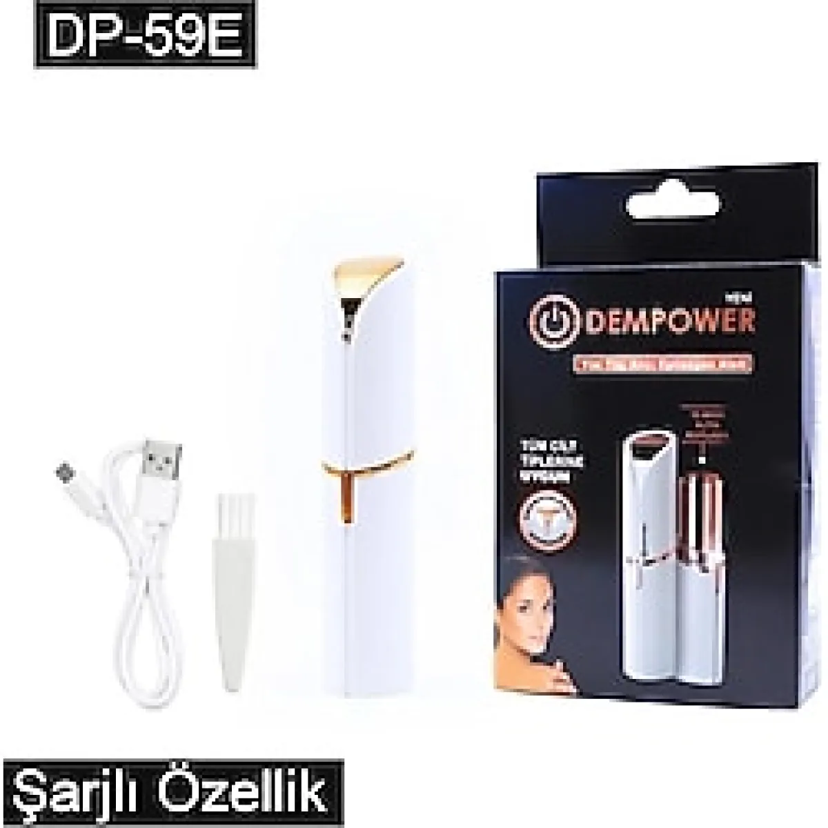 Dempower Şarjlı Yüz Tüy Alıcı Epilasyon Aleti Flawles Kısa - 1