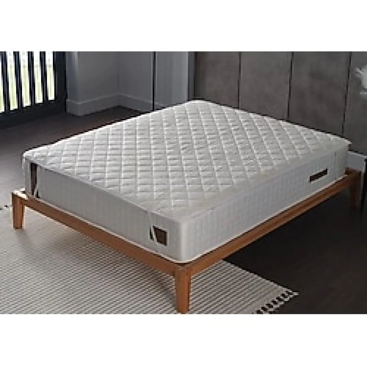 Doqu Home Festival Yün Kapitoneli Alez Çift Kişilik Beyaz - 160 x 200 cm